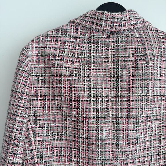 Theory Tweed Blazer Jacket 10 Pink Quiet Luxury Elegant Old Money Blair Waldorf - Picture 5 of 8